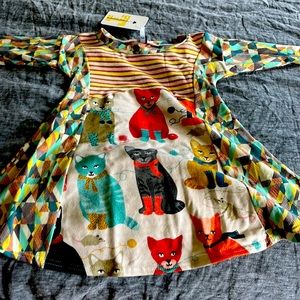 Toddler girls 2T dress unique cat print NWT